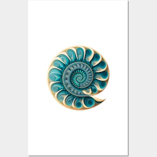 Water Spiral Fibonacci Style Rainbow Colourful Nature Posters and Art